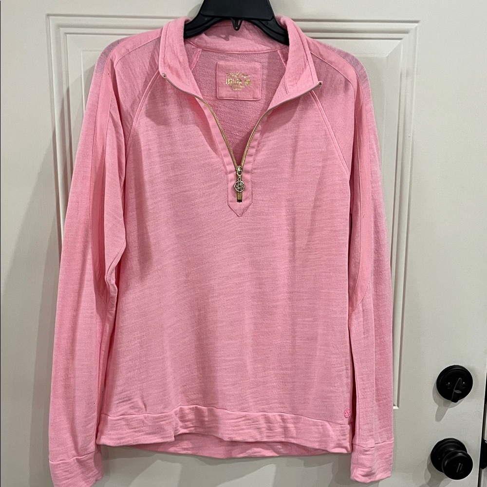 Lilly Pulitzer Pink Half-Zip Sweatshirt